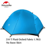 Naturehike Outdoor Tent With Camping Mat 1 Person 20D Silicone Fabric 4 Season Ultralight Double Layers Tent 1.3kg 1.5kg