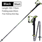 1 Pair Folding Nordic Walking Poles Carbon Fiber Adjustable Trekking Stick