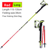 1 Pair Folding Nordic Walking Poles Carbon Fiber Adjustable Trekking Stick