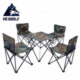 Hewolf Camping 4 Seat 1 Table Folding Tables Chairs Portable Camouflage Picnic Table