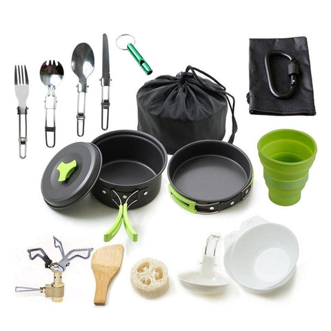 Camping Cookware Set Outdoor Non-stick Pan 16 Piece Picnic Cooking Set Hiking Camping Tableware Equipment