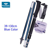 Pioneer Pole 2Pcs 5 Section Folding Ultra-light Trekking Nordic Alpenstocks Aluminum Carbon Tungsten Hiking Walking Sticks